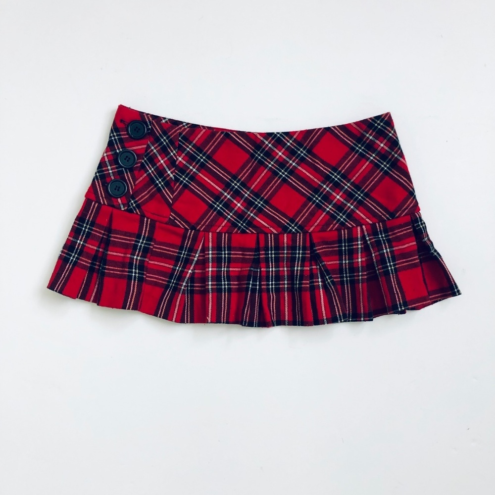 Red Plaid Mini Skirt